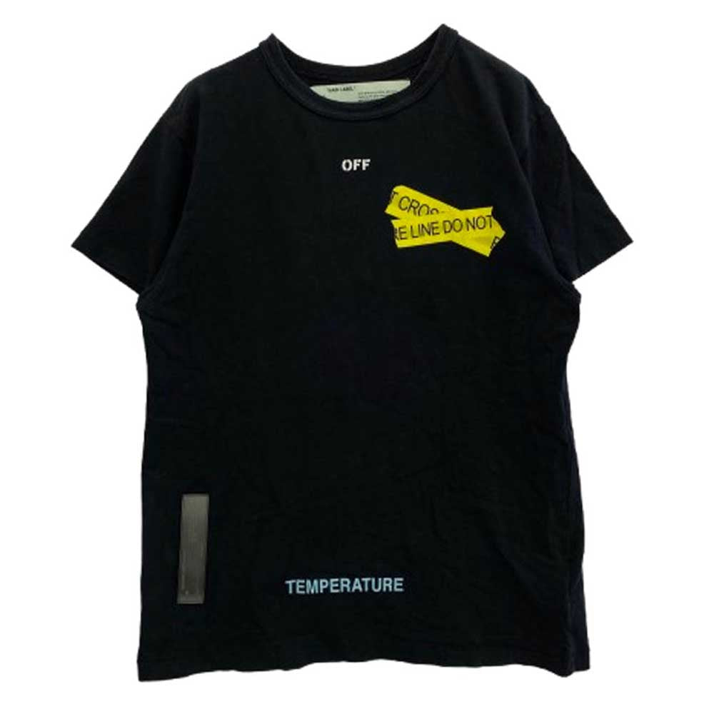 OFF-WHITE オフホワイト OMAA002S181850061060 FIRETAPE S/S TEE テープロゴ アロー 半袖 Tシャツ ブラック系 XXS【中古】