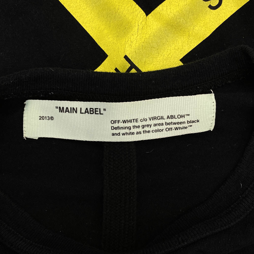 OFF-WHITE オフホワイト OMAA002S181850061060 FIRETAPE S/S TEE テープロゴ アロー 半袖 Tシャツ ブラック系 XXS【中古】