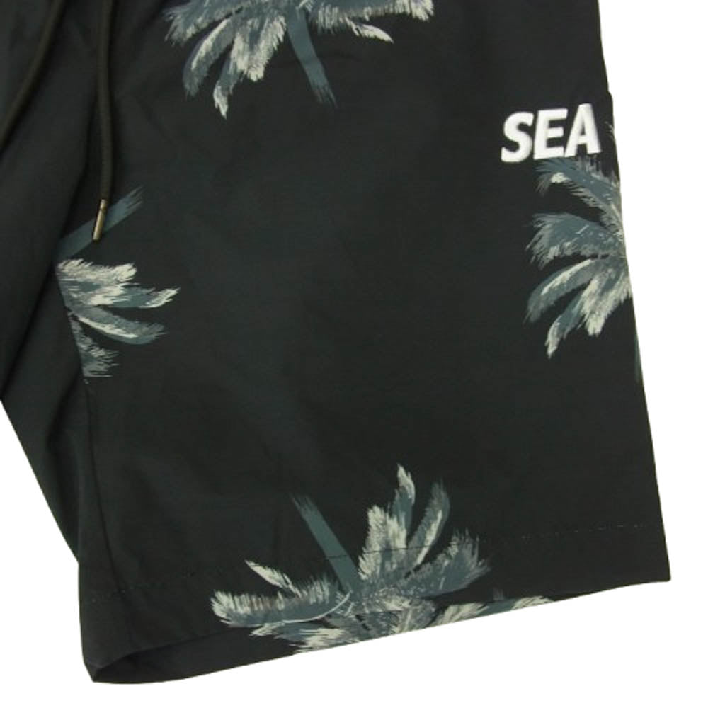 WIND AND SEA ウィンダンシー 23SS Palm Tree SHORT パーム ツリー ショーツ ヤシの木柄 ハーフパンツ ブラック系 M ブラック系 M【中古】