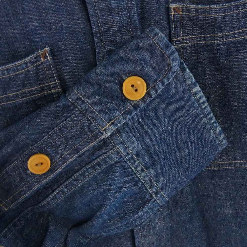 LOST CONTROL ロストコントロール シャンブレー ワーク シャツ インディゴブルー系 1【中古】