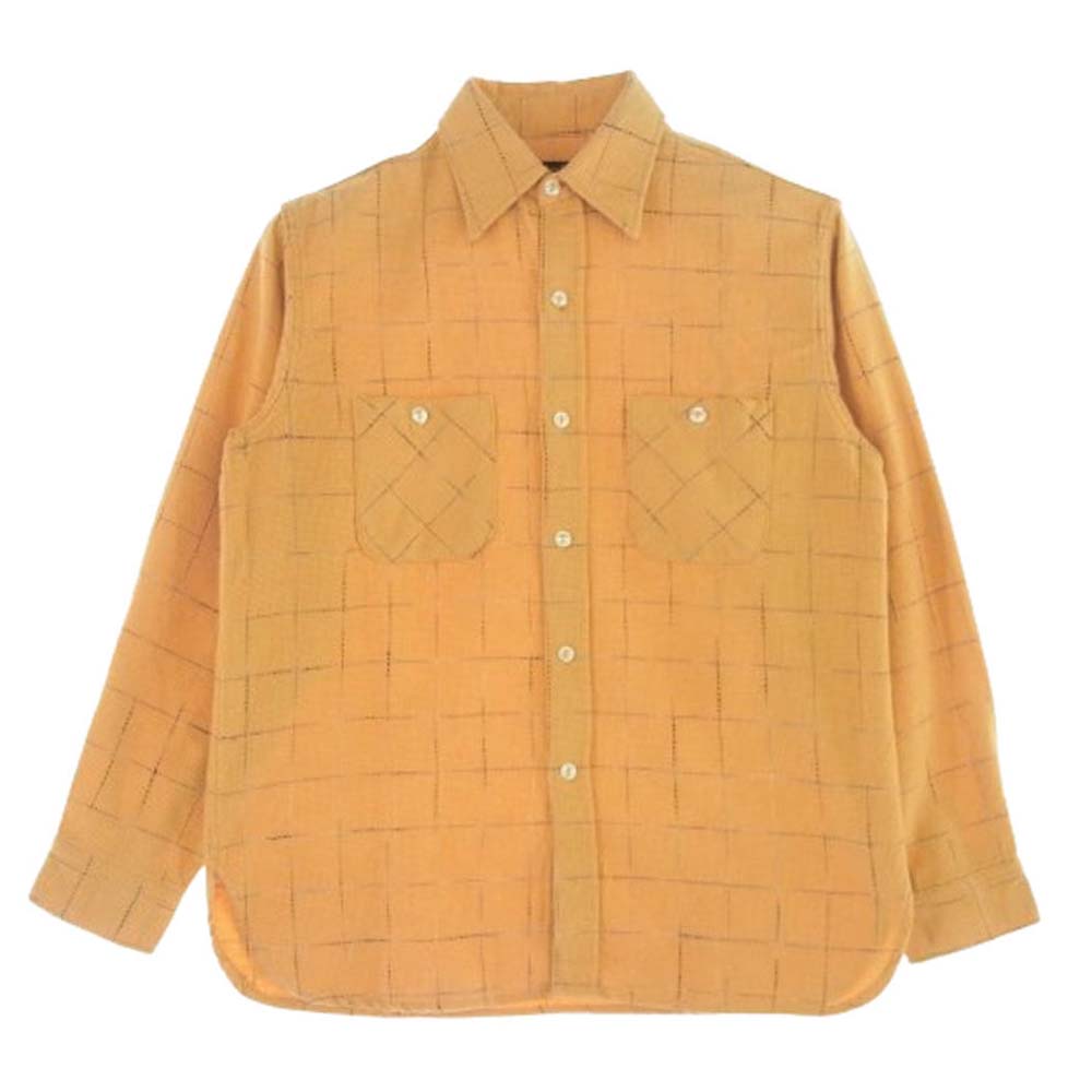 SUGAR CANE シュガーケーン 521-M21465 UNION MADE 長袖 チェック シャツ イエロー系 38【中古】