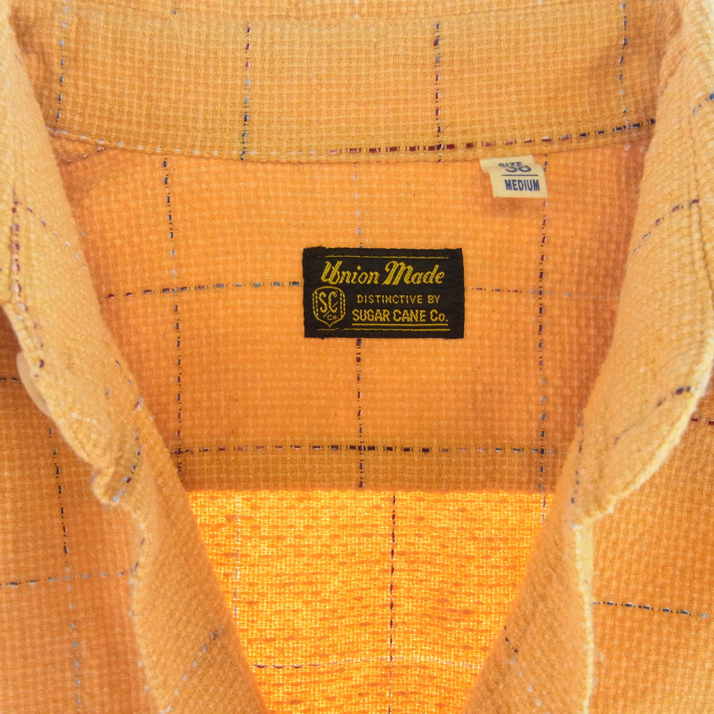 SUGAR CANE シュガーケーン 521-M21465 UNION MADE 長袖 チェック シャツ イエロー系 38【中古】