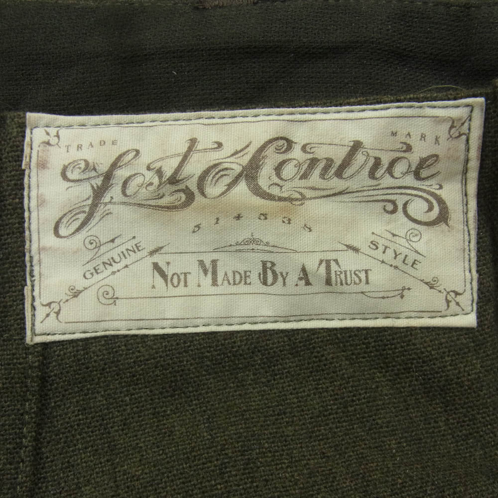 LOST CONTROL ロストコントロール L15A3-3024 オフィサーズ トラウザーズ ウール パンツ カーキ系 グリーン系 2【中古】