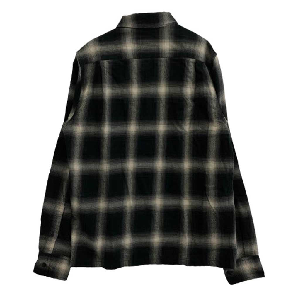 CRIMIE クライミー CR1-02A5-SL07 OMBRE CHECK LONG SLEEVE SHIRT オープンカラー オンブレ チェック 長袖 シャツ ブラック系 S【中古】