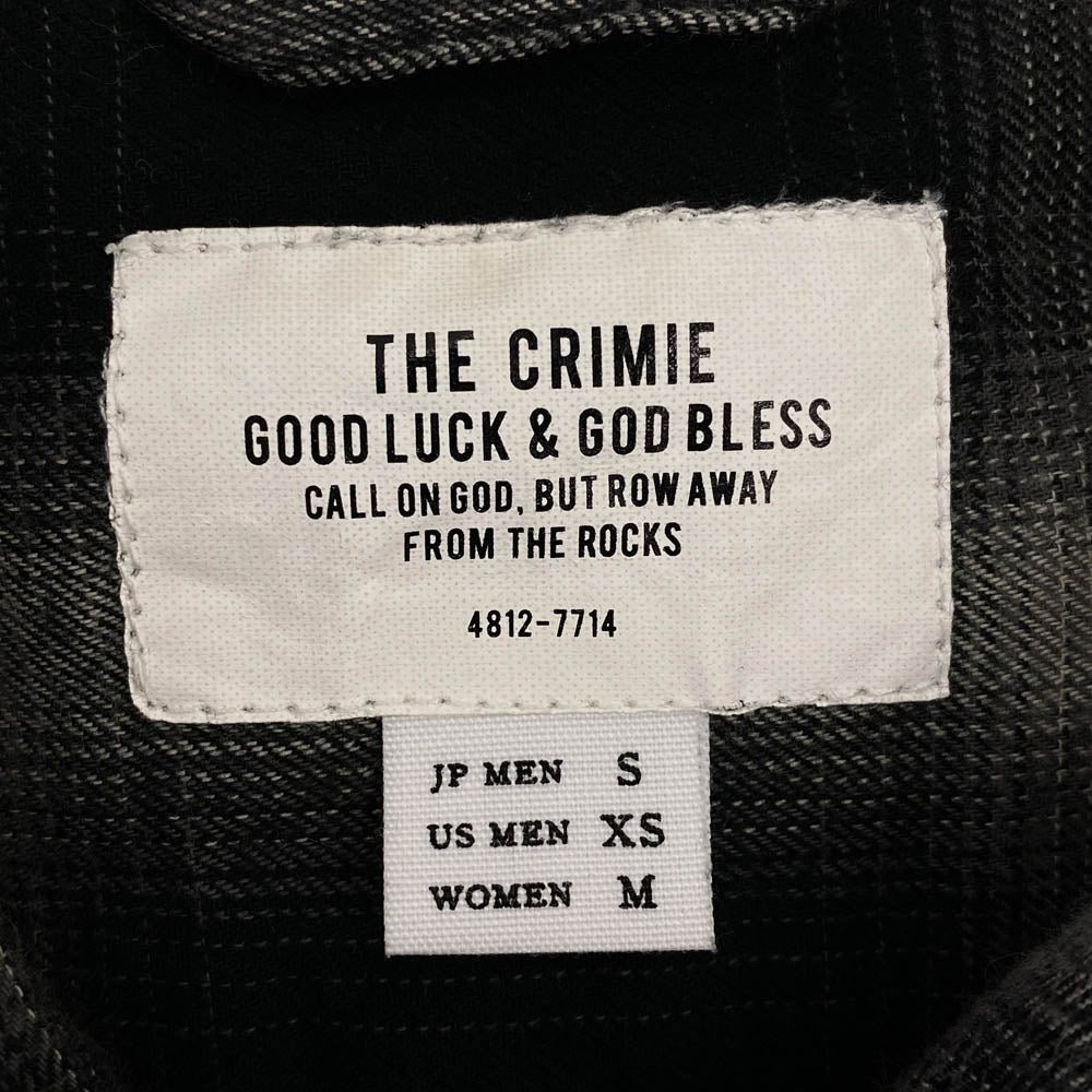 CRIMIE クライミー CR1-02A5-SL07 OMBRE CHECK LONG SLEEVE SHIRT オープンカラー オンブレ チェック 長袖 シャツ ブラック系 S【中古】