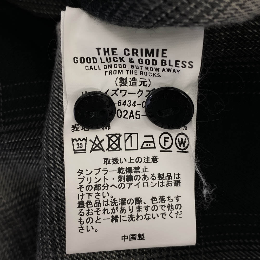 CRIMIE クライミー CR1-02A5-SL07 OMBRE CHECK LONG SLEEVE SHIRT オープンカラー オンブレ チェック 長袖 シャツ ブラック系 S【中古】