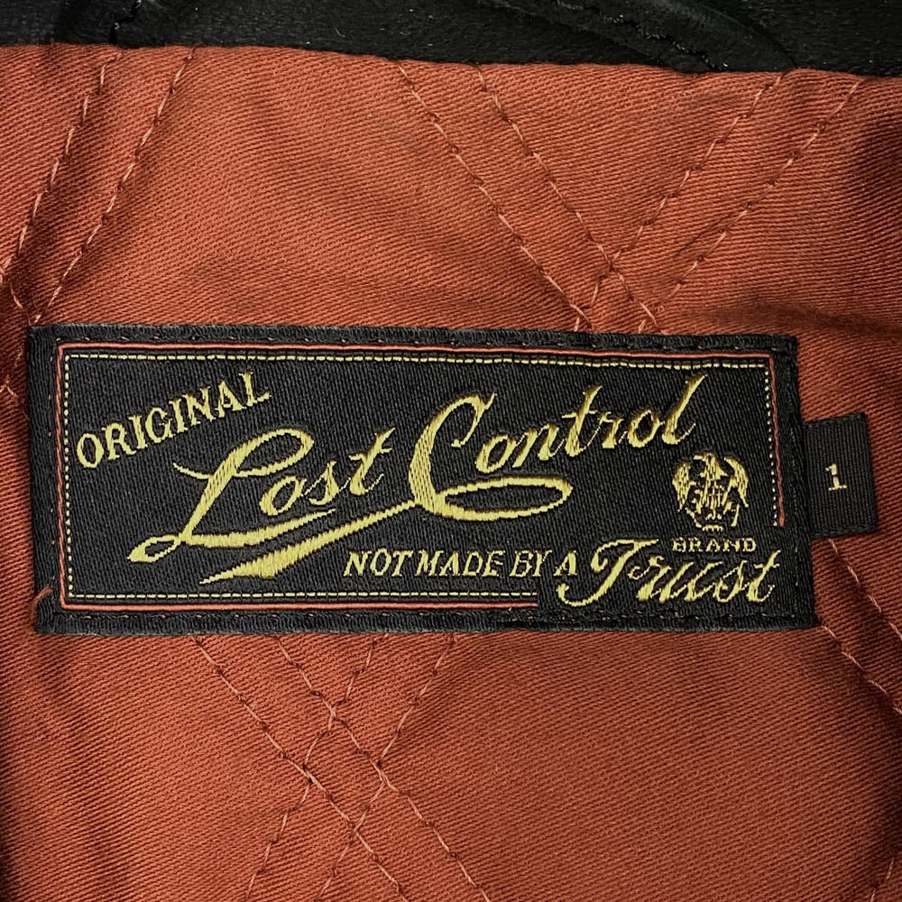 LOST CONTROL ロストコントロール L12W4-5057 Sheepskin Motorcycle JKT レザー ダブル ライダース ジャケット ブラック系 1【中古】