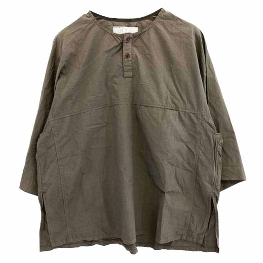 ANCELLM アンセルム ANC-SH20 DYED SKIPPER SS SHIRT スキッパー 半袖 シャツ ブラウン系 2【中古】
