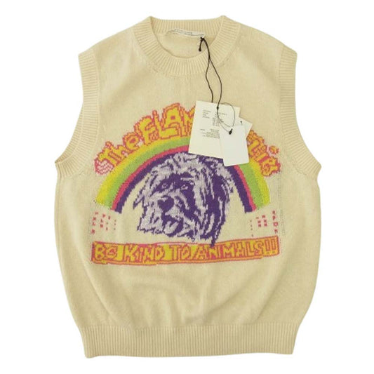 beautiful people ビューティフルピープル 7225210412 THE/a rock knit PO The Flaming Lips ノースリーブ ニット ベスト マルチカラー系 ベージュ系 150【中古】