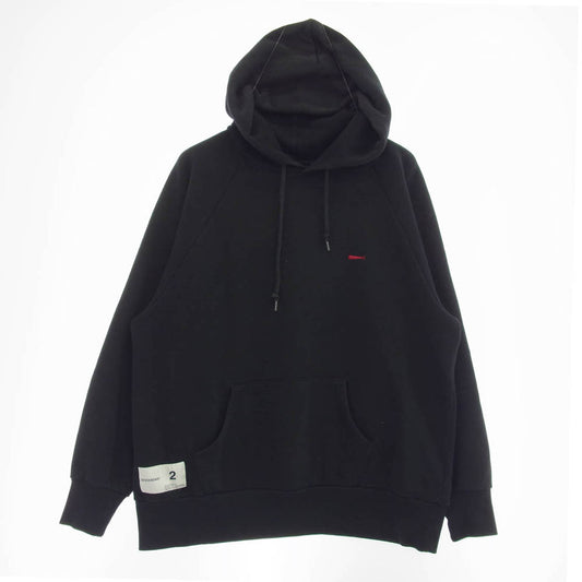 DESCENDANT ディセンダント PE HOODED SWEATSHIRT クジラ刺繍 プルオーバーパーカー ブラック系 2【中古】