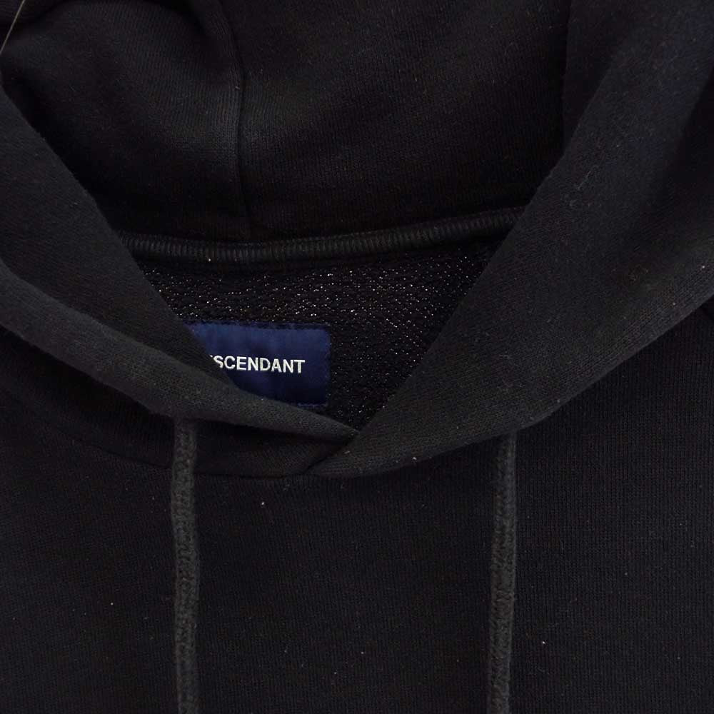 DESCENDANT ディセンダント PE HOODED SWEATSHIRT クジラ刺繍 プルオーバーパーカー ブラック系 2【中古】
