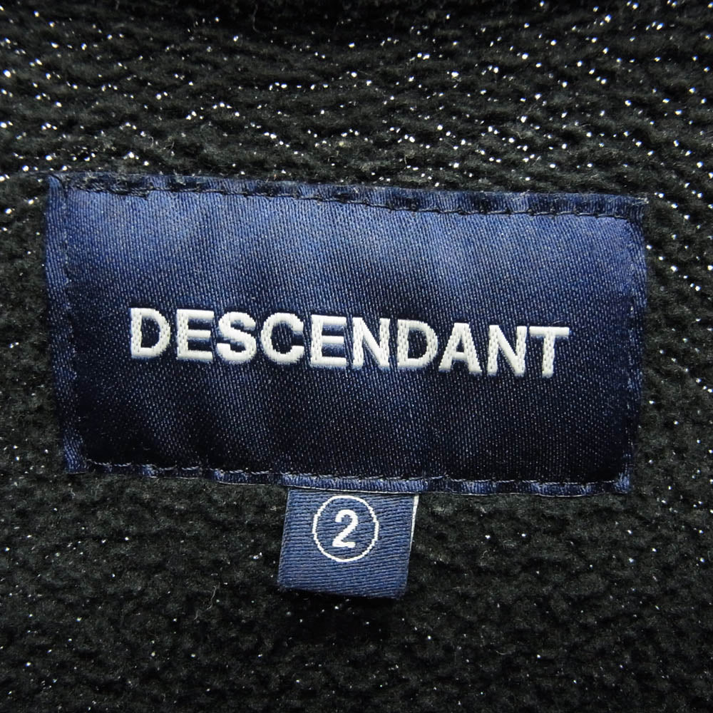DESCENDANT ディセンダント PE HOODED SWEATSHIRT クジラ刺繍 プルオーバーパーカー ブラック系 2【中古】