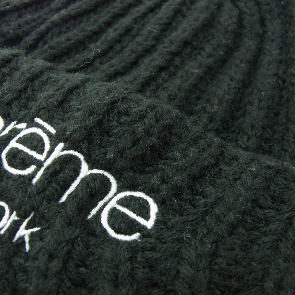 Supreme シュプリーム 23AW Classic Logo Chunky Ribbed Beanie クラシック ロゴ チャンキー リブ ビーニー ニットキャップ ブラック系【中古】