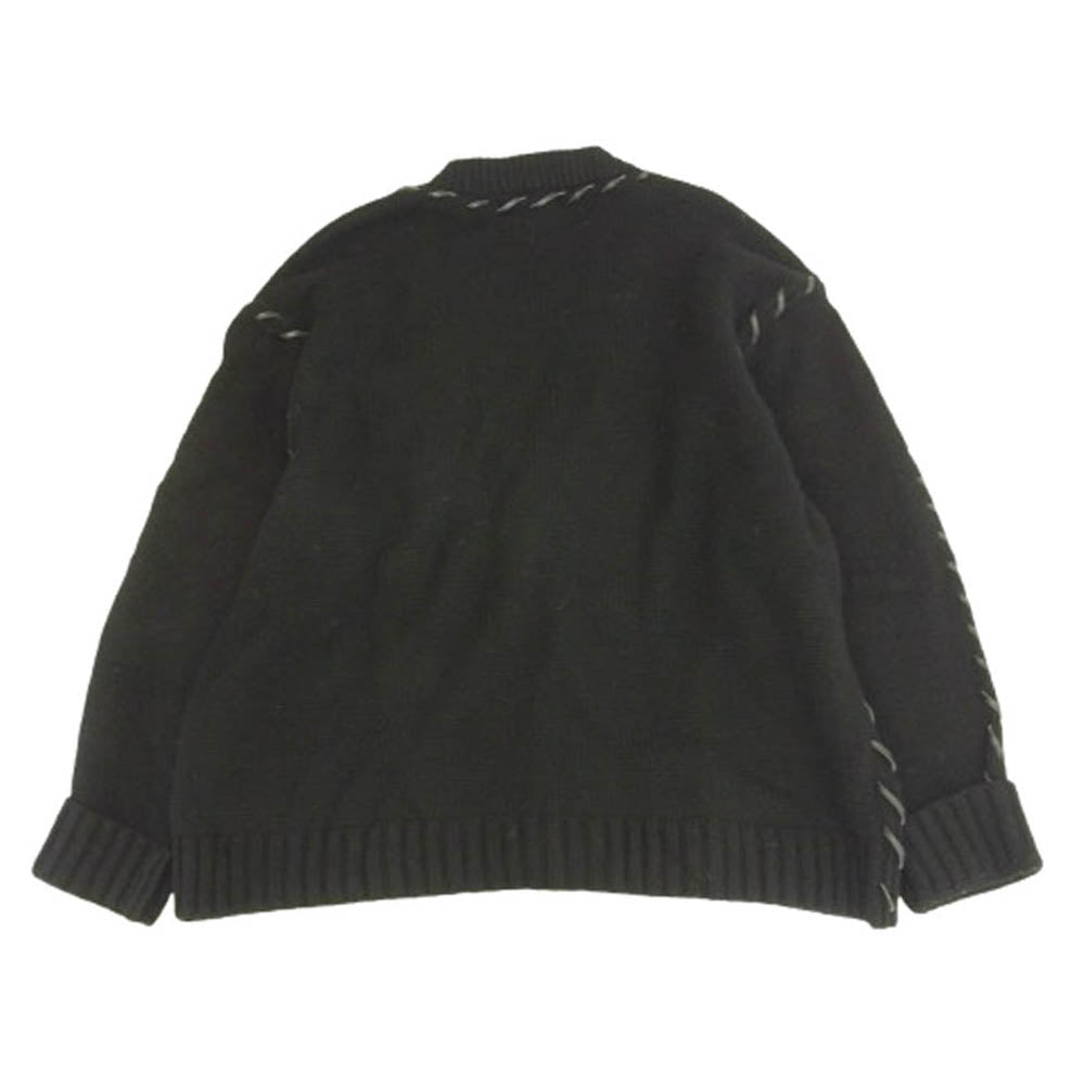 DISCOVERED ディスカバード 23AW DC-23AW-KN-02 LOOPING KNIT CARDIGAN ステッチデザイン カーディガン ブラック系 3【中古】