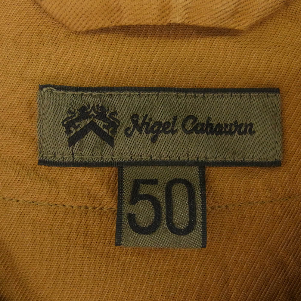 Nigel Cabourn ナイジェルケーボン BASEBALL SHIRT SHORT SLEEVE TYPE2 ベースボール 半袖 シャツ ライトブラウン系 50【美品】【中古】