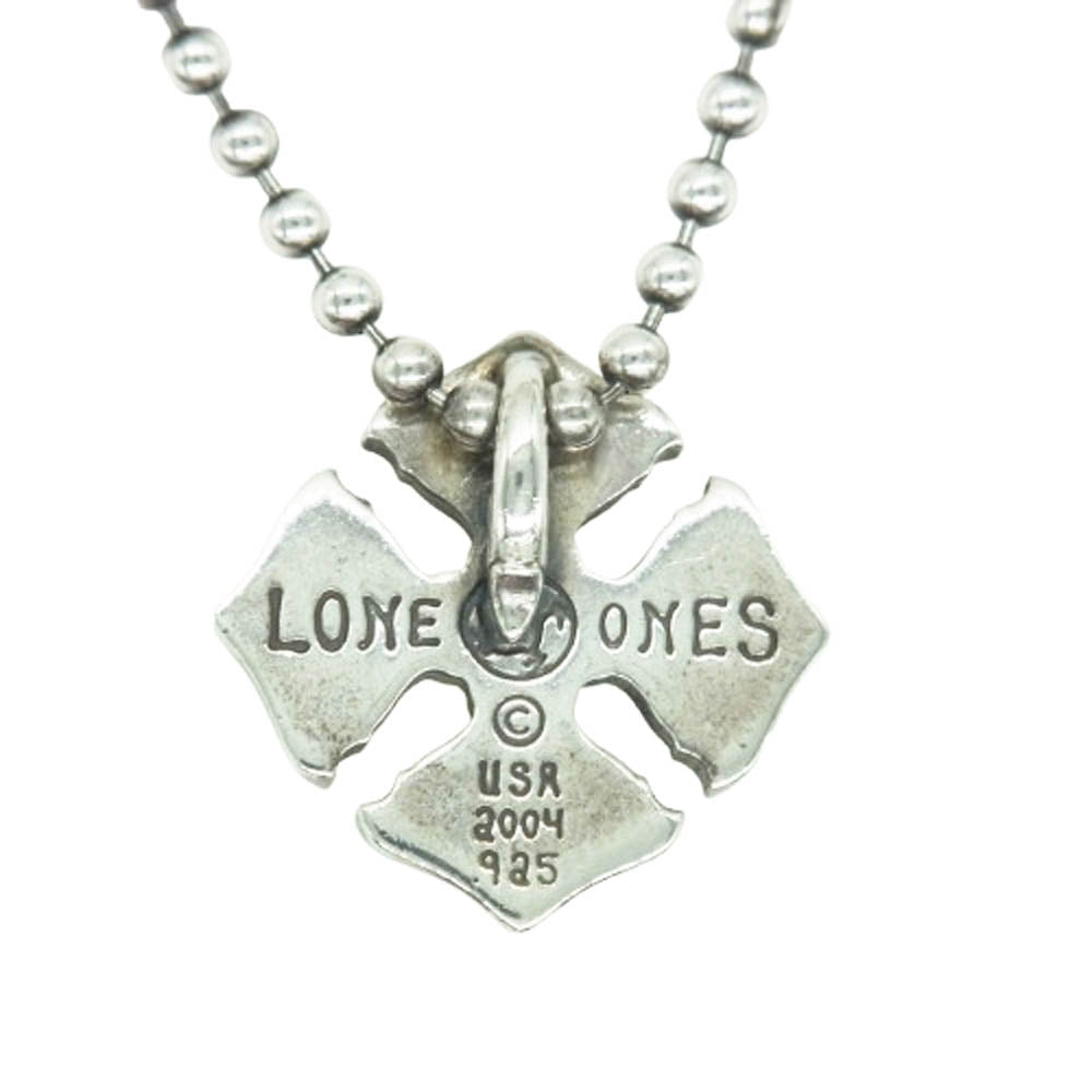 LONE ONES ロンワンズ アイアンレイヴン クロス ペンダントトップ メイティングフライト フック ボールチェーン ネックレス シルバー系【中古】