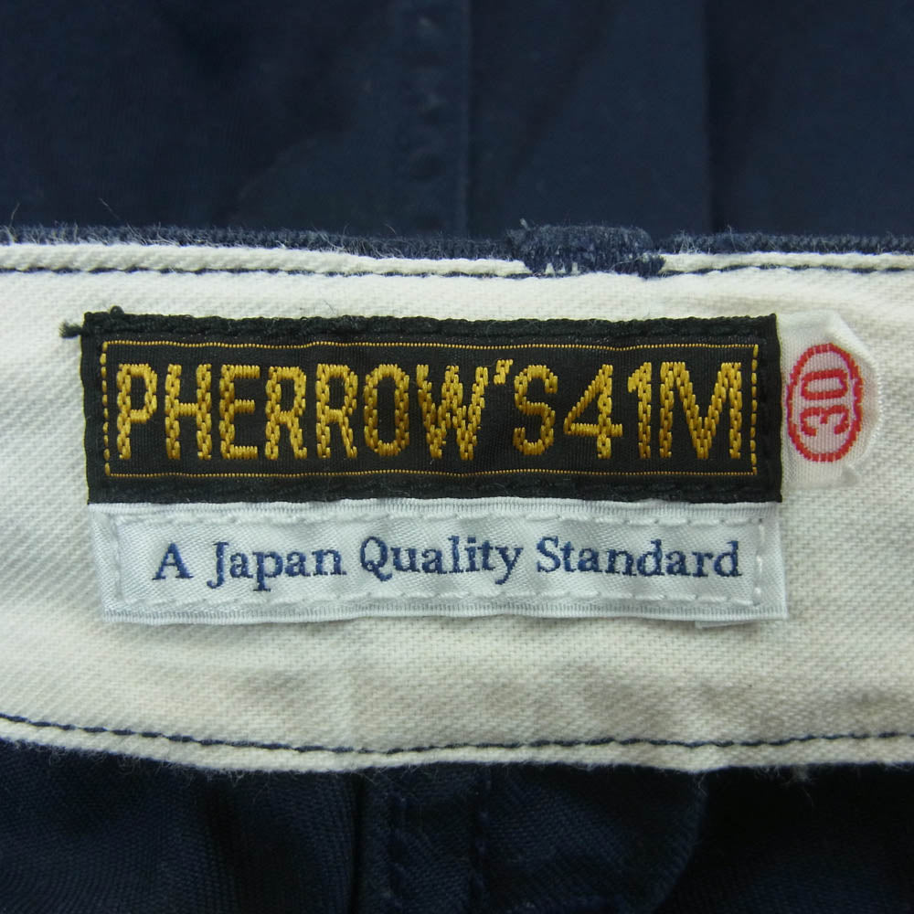 Pherrow's フェローズ M-41 アーミー トラウザーズ チノ パンツ コットン 日本製 ネイビー系 30【中古】