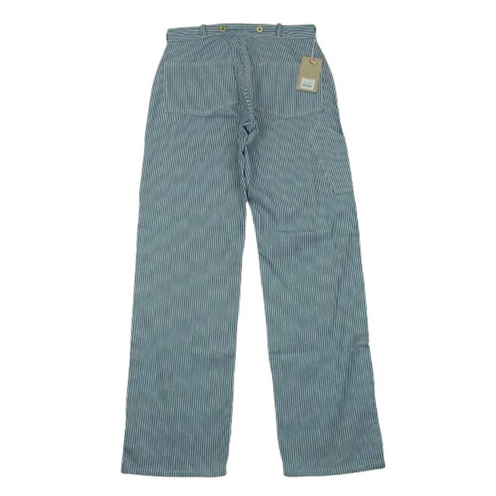 WAREHOUSE ウエアハウス Lot 1234 1920s FREE LAND WAIST OVERALL ヒッコリー ストライプ ワーク パンツ インディゴブルー系 ホワイト系 30【新古品】【未使用】【中古】