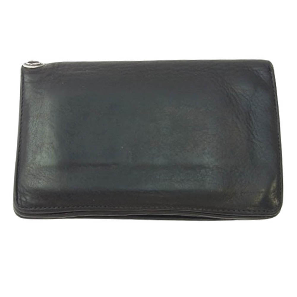 CHROME HEARTS クロムハーツ（原本無） 1ZIP クロスボールボタン 1ジップ ウォレット 財布 ブラック系【中古】