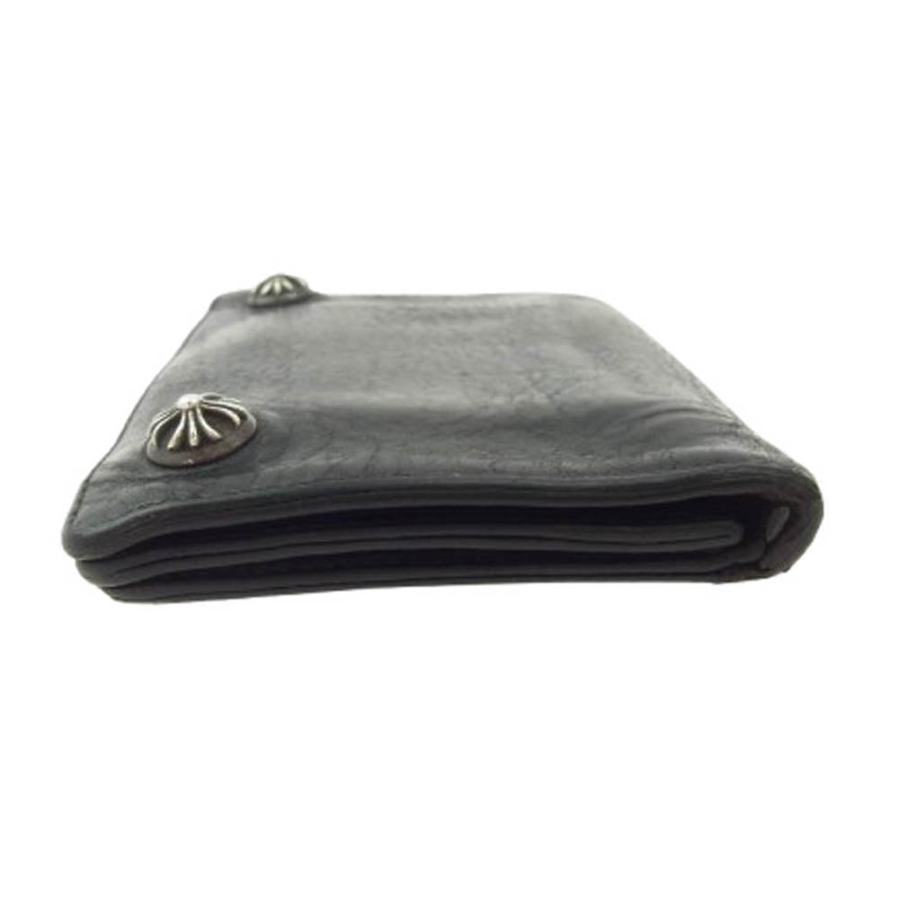 CHROME HEARTS クロムハーツ（原本無） 1ZIP クロスボールボタン 1ジップ ウォレット 財布 ブラック系【中古】