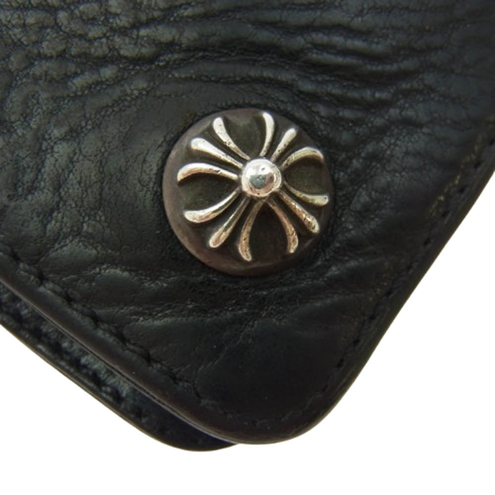 CHROME HEARTS クロムハーツ（原本無） 1ZIP クロスボールボタン 1ジップ ウォレット 財布 ブラック系【中古】