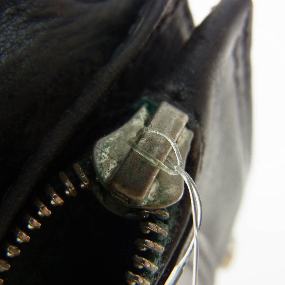 CHROME HEARTS クロムハーツ（原本無） 1ZIP クロスボールボタン 1ジップ ウォレット 財布 ブラック系【中古】