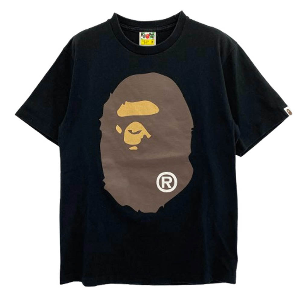 A BATHING APE アベイシングエイプ 001TEJ801003M BIG APE HEAD TEE ビッグヘッドプリント Tシャツ 半袖カットソー ブラック系 M【中古】