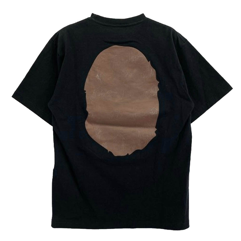 A BATHING APE アベイシングエイプ 001TEJ801003M BIG APE HEAD TEE ビッグヘッドプリント Tシャツ 半袖カットソー ブラック系 M【中古】