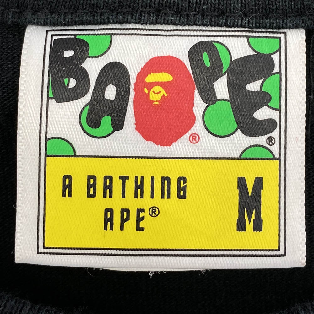 A BATHING APE アベイシングエイプ 001TEJ801003M BIG APE HEAD TEE ビッグヘッドプリント Tシャツ 半袖カットソー ブラック系 M【中古】