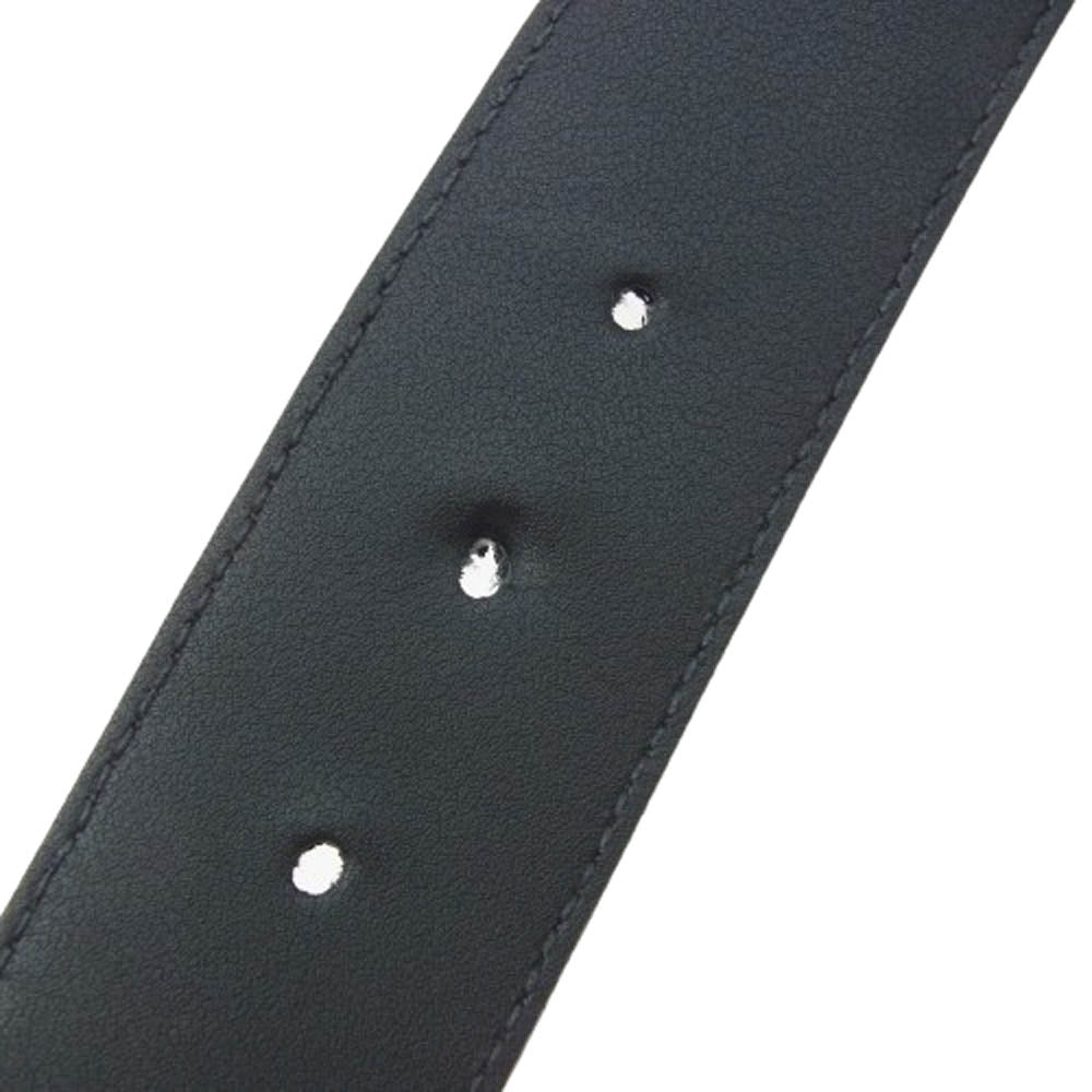 GUCCI グッチ 411924 インターロッキング Gバックル レザーベルト ブラック系【中古】