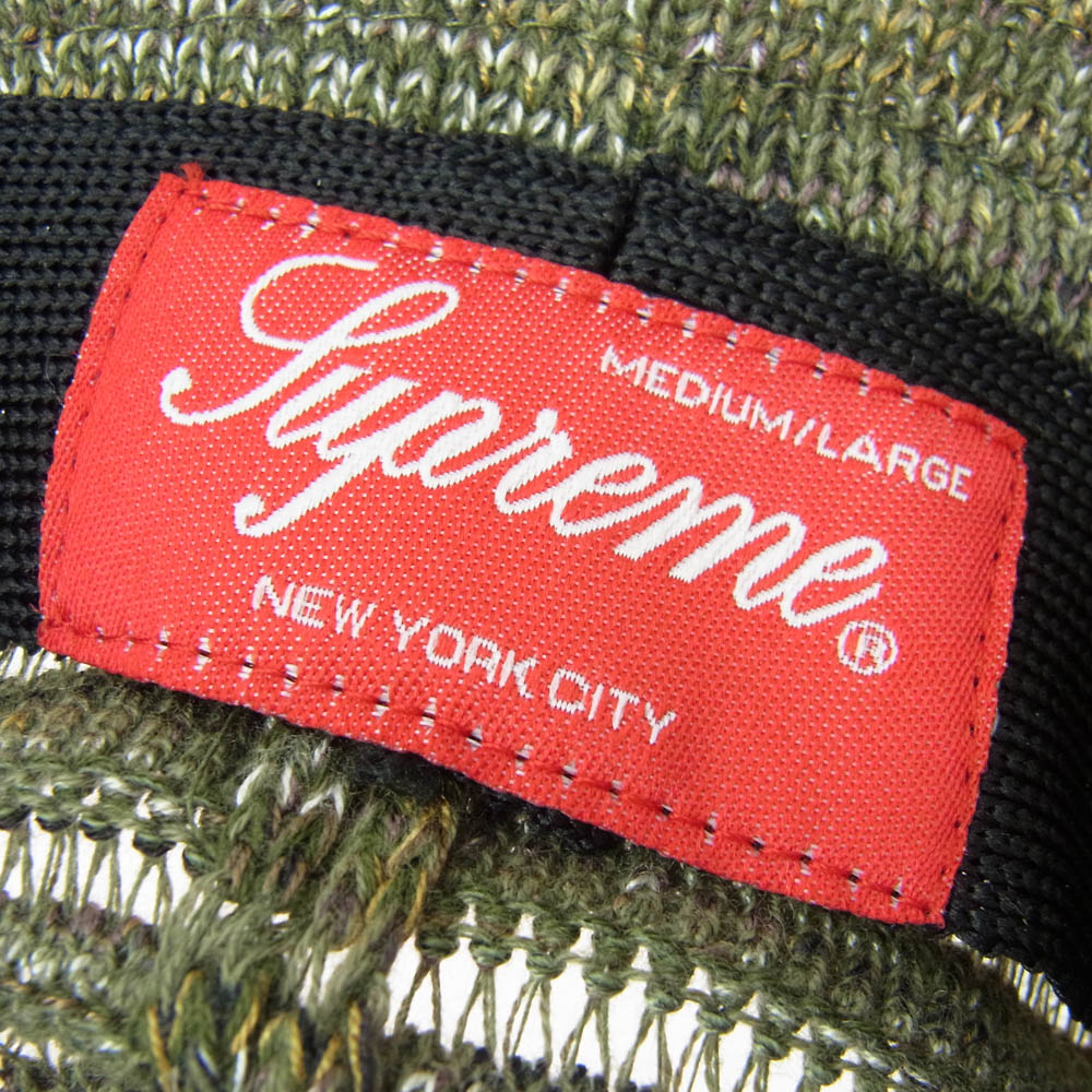 Supreme シュプリーム 25SS Open Knit Crusher オープン ニット クラッシャー バケットハット 帽子 カーキ系 M/L【極上美品】【中古】