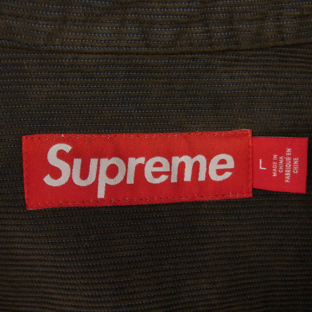 Supreme シュプリーム 25SS Washed Corduroy Shirt ウォッシュド コーデュロイ 長袖 シャツ ブラウン系 L【極上美品】【中古】