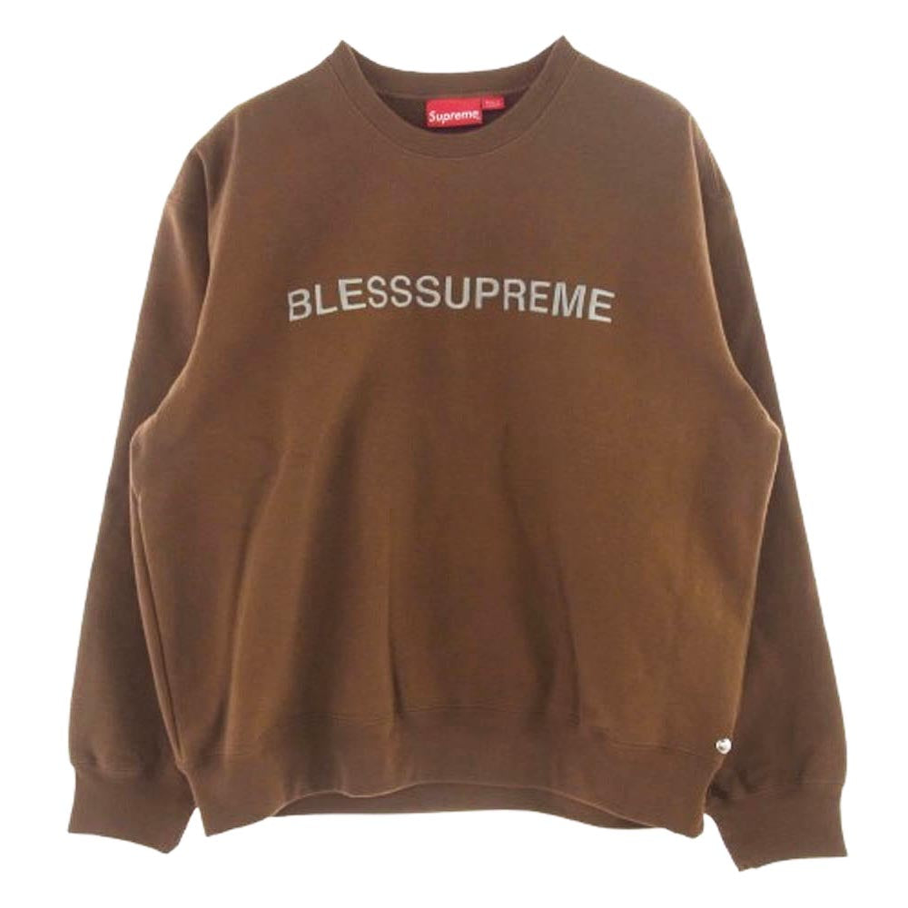 Supreme シュプリーム 23AW BLESS Crewneck ブレス クルーネック スウェット トレーナー ブラウン系 L【極上美品】【中古】