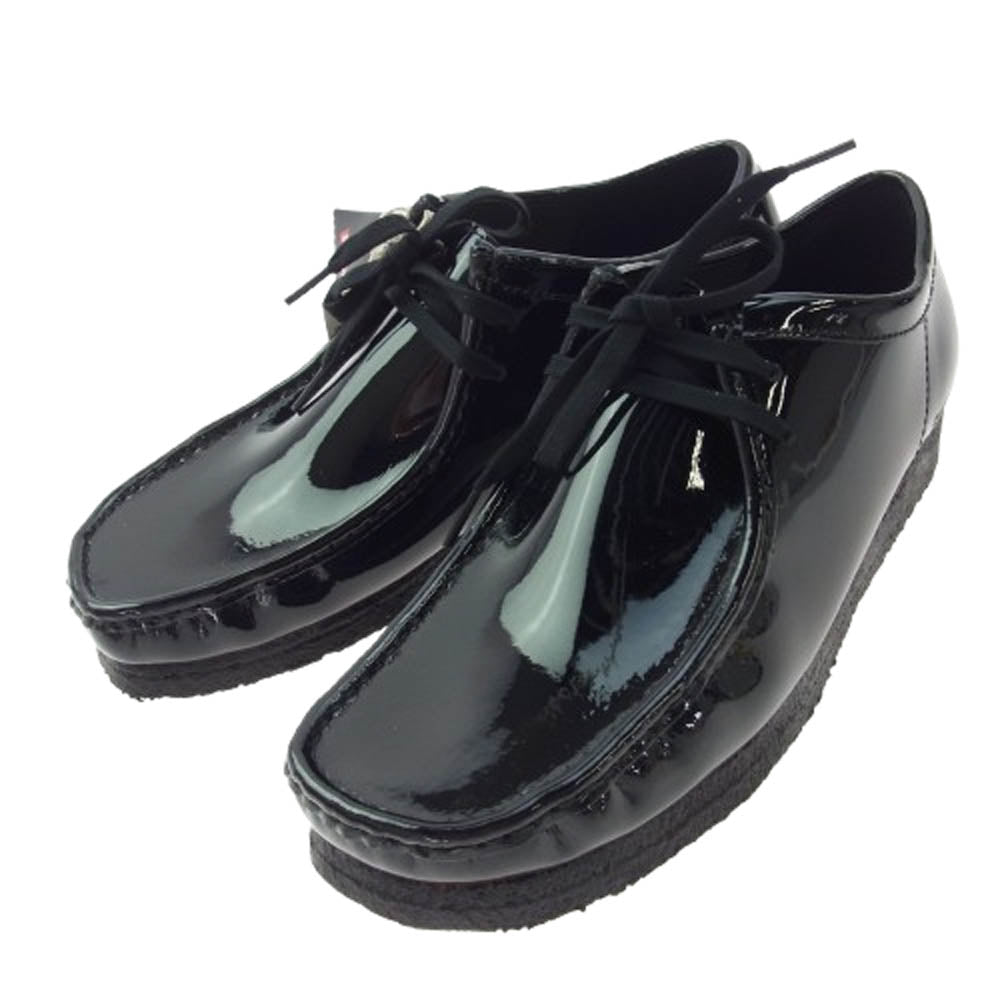 Supreme シュプリーム Clarks Originals Patent Leather Wallabee クラークス パテント レザー ワラビー シューズ ブラック系 UK10.5【極上美品】【中古】