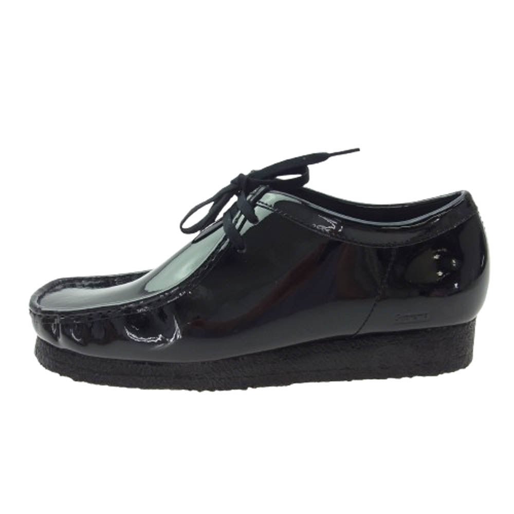 Supreme シュプリーム Clarks Originals Patent Leather Wallabee クラークス パテント レザー ワラビー シューズ ブラック系 UK10.5【極上美品】【中古】