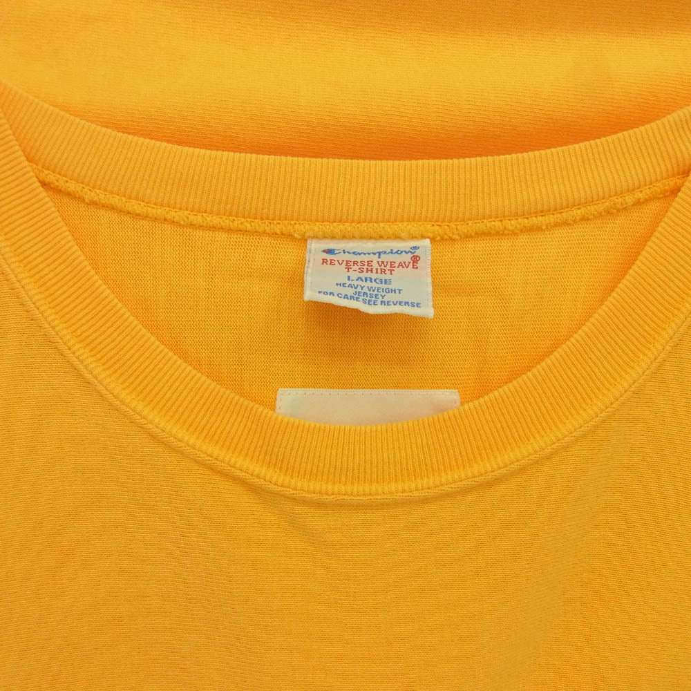Champion チャンピオン C8-M351 monkey time モンキータイム別注 REVERSE WEAVE リバースウィーブ 半袖 クルーネック Tシャツ イエロー系 L【中古】