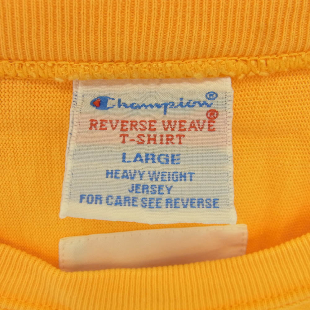 Champion チャンピオン C8-M351 monkey time モンキータイム別注 REVERSE WEAVE リバースウィーブ 半袖 クルーネック Tシャツ イエロー系 L【中古】