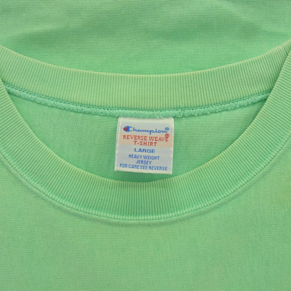 Champion チャンピオン C8-R335 monkey time モンキータイム別注 REVERSE WEAVE リバースウィーブ 半袖 クルーネック Tシャツ ライトグリーン系 L【中古】