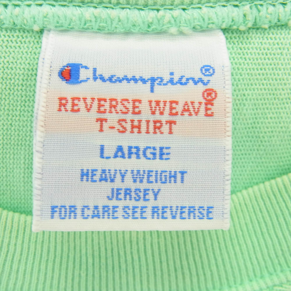 Champion チャンピオン C8-R335 monkey time モンキータイム別注 REVERSE WEAVE リバースウィーブ 半袖 クルーネック Tシャツ ライトグリーン系 L【中古】