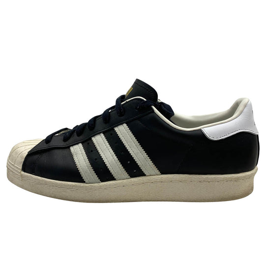 adidas アディダス SUPERSTAR 80s スーパースター 金ロゴ ローカット スニーカー ブラック系 28.5cm【中古】