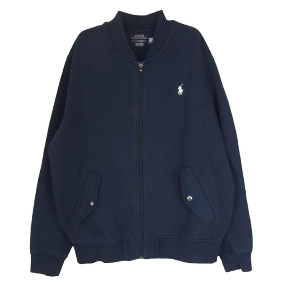 POLO RALPH LAUREN ポロ・ラルフローレン MA-1型 スウェット ジップ アップ ジャケット ネイビー系 L【中古】