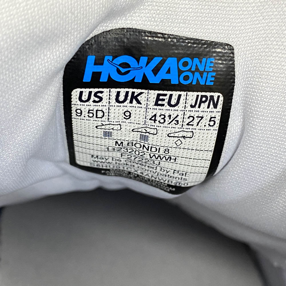 HOKA ONE ONE ホカ オネオネ 1123202 BONDI 8 ボンダイ ランニング シューズ スニーカー ホワイト系 27.5cm【中古】