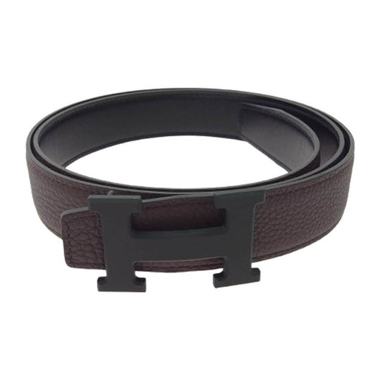 HERMES エルメス 刻印W コンスタンス H金具 レザー ベルト ブラウン系【極上美品】【中古】