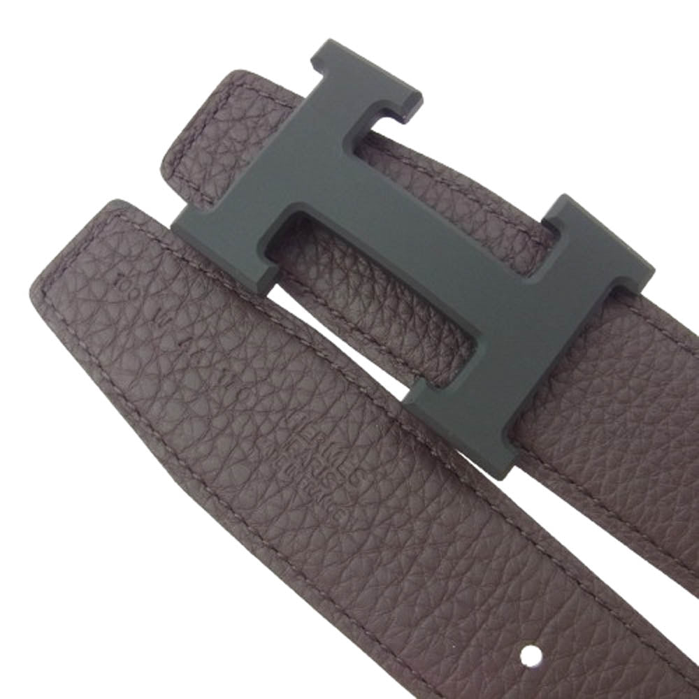 HERMES エルメス 刻印W コンスタンス H金具 レザー ベルト ブラウン系【極上美品】【中古】