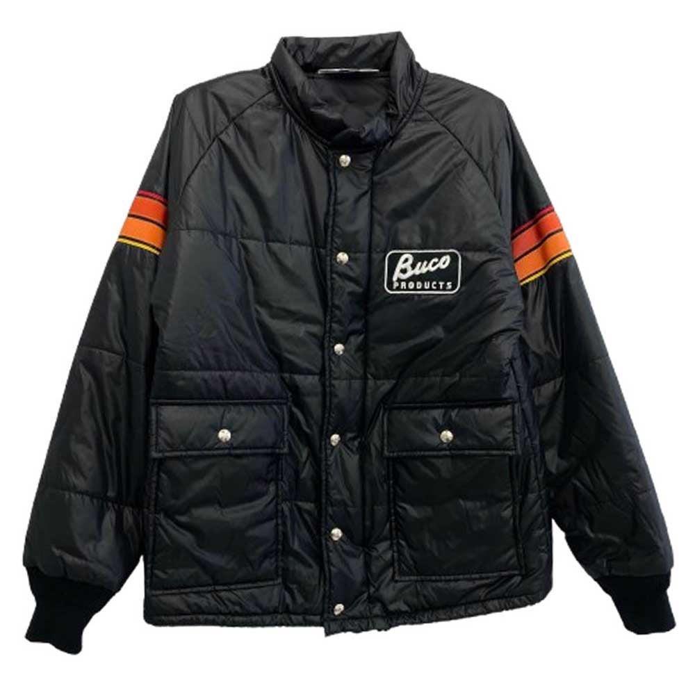 The REAL McCOY'S ザリアルマッコイズ BUCO ブコ ロゴ ワッペン 刺繍 ナイロン レーシング ジャケット ブラック系 M【美品】【中古】