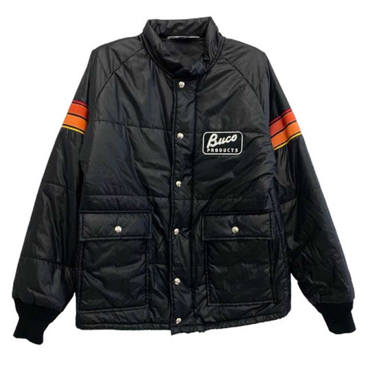 The REAL McCOY'S ザリアルマッコイズ BUCO ブコ ロゴ ワッペン 刺繍 ナイロン レーシング ジャケット ブラック系 M【美品】【中古】