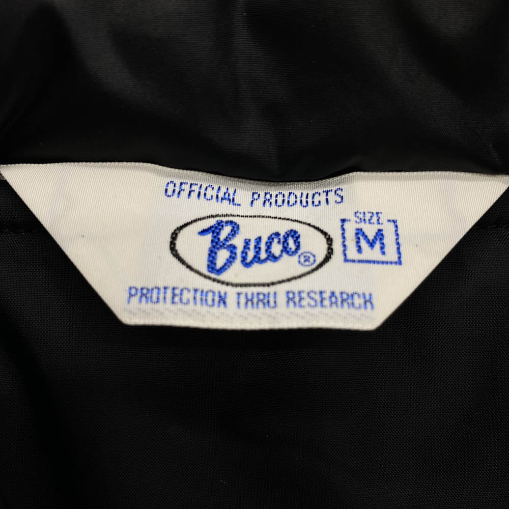 The REAL McCOY'S ザリアルマッコイズ BUCO ブコ ロゴ ワッペン 刺繍 ナイロン レーシング ジャケット ブラック系 M【美品】【中古】