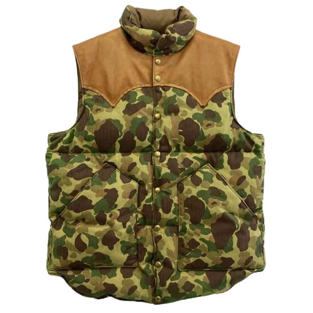 The REAL McCOY'S ザリアルマッコイズ JOE McCOY OUTDOORSMEN SPORTSWEAR レザー カモフラ 迷彩柄 ベスト マルチカラー系 M【美品】【中古】