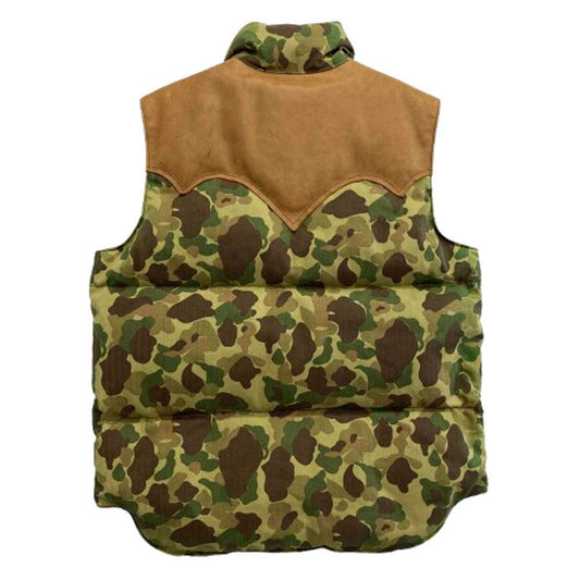 The REAL McCOY'S ザリアルマッコイズ JOE McCOY OUTDOORSMEN SPORTSWEAR レザー カモフラ 迷彩柄 ベスト マルチカラー系 M【美品】【中古】