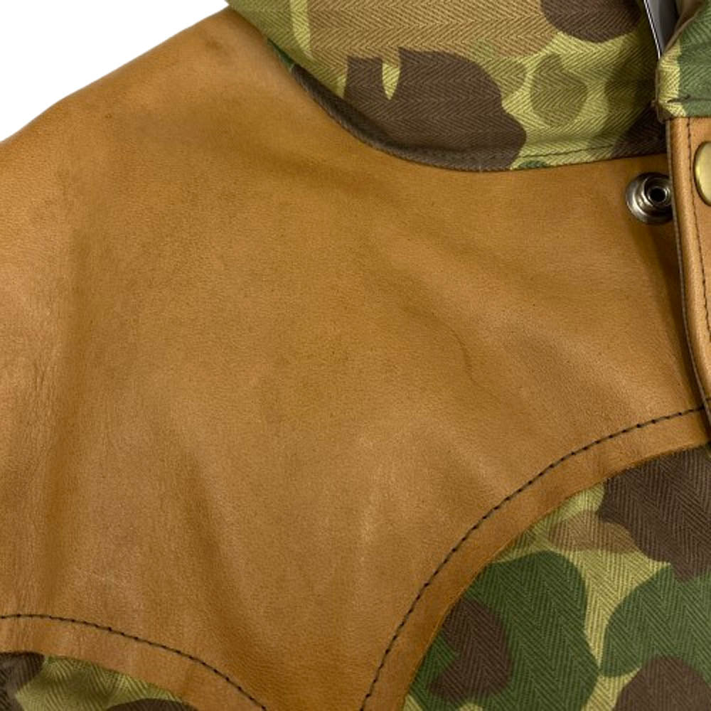 The REAL McCOY'S ザリアルマッコイズ JOE McCOY OUTDOORSMEN SPORTSWEAR レザー カモフラ 迷彩柄 ベスト マルチカラー系 M【美品】【中古】